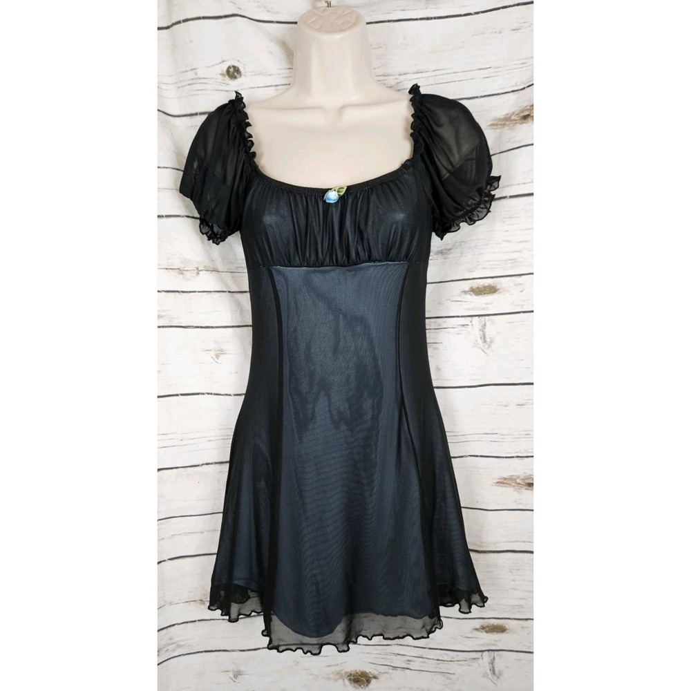 Widow Dolls Kill Babydoll Mesh Overlay Dress S Fairy Grunge Gothic Whimsigoth